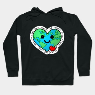 One Planet, One Family, Love - Earth Hoodie